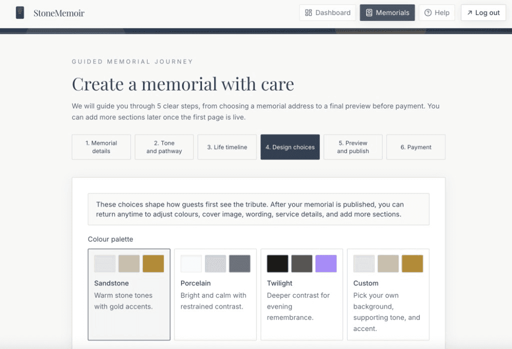 Choose your memorial's look