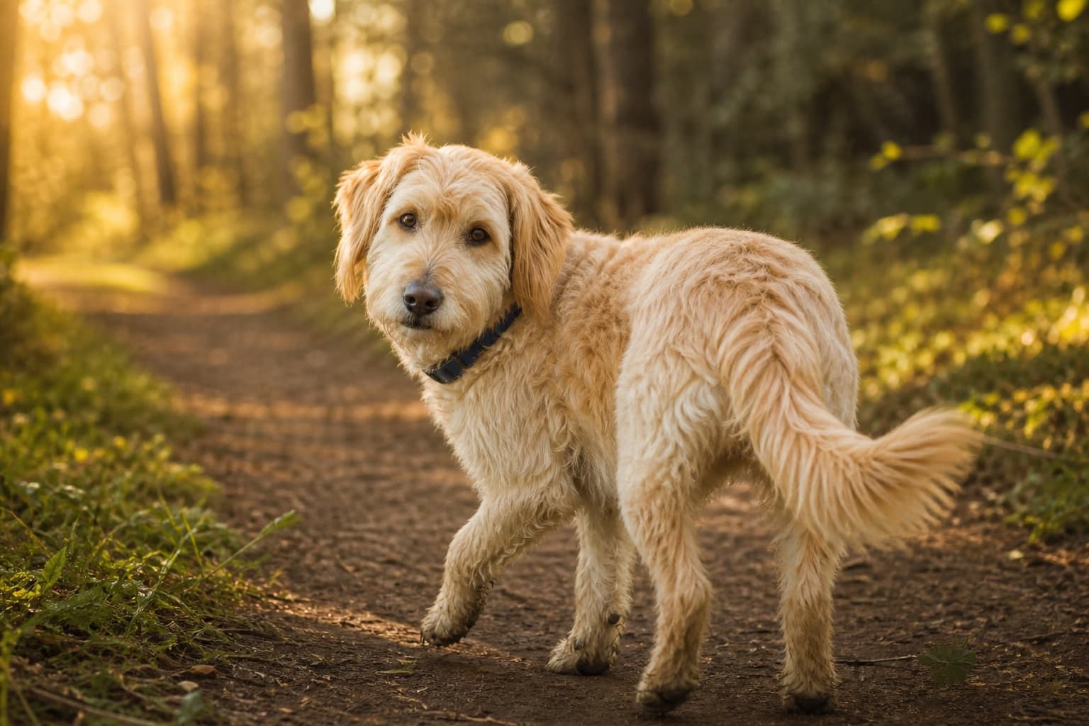 Milo on a favourite woodland walk